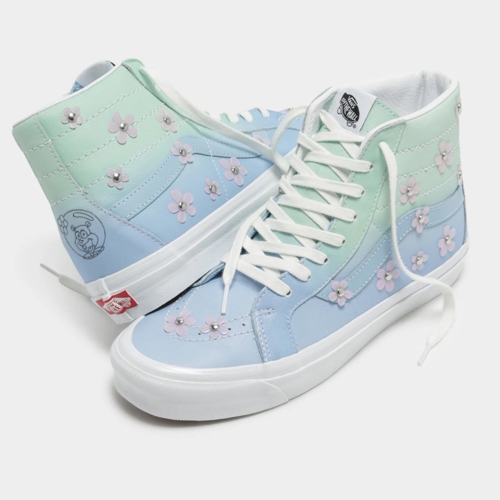 VANS SPONGE X SANDY LIANG SK8-HI DX LEATHER EMBROIDERED HIGH TOP SNEAKERS